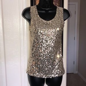 Gold Sequin Tank Top